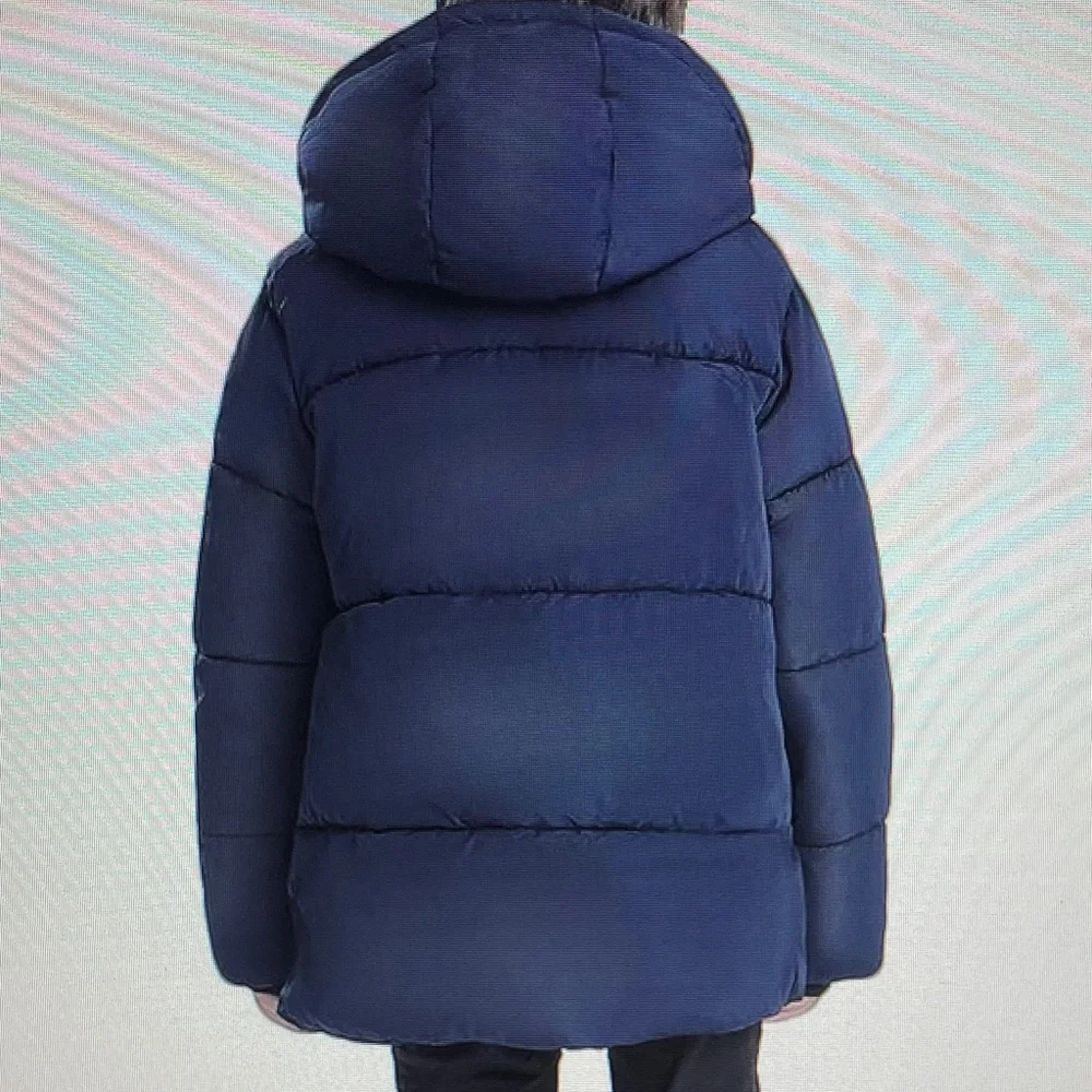 Kids Navy Hooded Puffer Jacket 10 | Warm Winter Coat | NWT Zip Front |Soft Lined